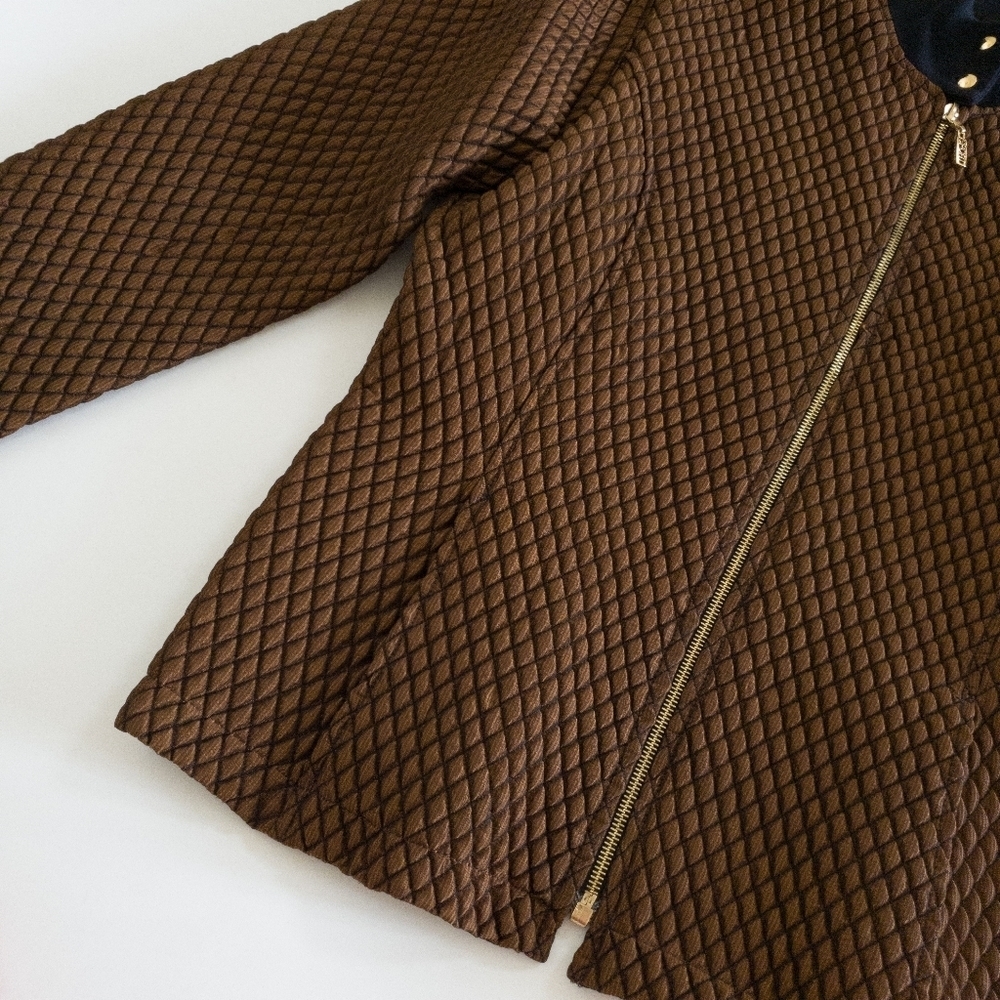 Sent John Patchwork Full-Zipper Mandarin Collar Q… - image 2